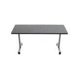 Rectangular Adjustable Folding Table Wood/Metal in Black/Brown/Pink AmTab Manufacturing Corporation | 29 H x 72 W x 30 D in | Wayfair CB3072