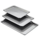 Anolon Gourmet Nonstick Bakeware Cookie Pan Set, 3 Piece Steel in Gray | 11 W in | Wayfair 46863