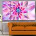 Design Art 'Huge Blue Fractal Flower' Graphic Art Print Multi-Piece Image on Canvas in Pink | 28 H x 48 W x 1 D in | Wayfair PT15638-271