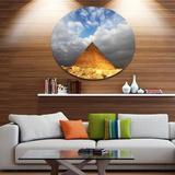 Design Art 'Egyptian Pyramid under Bright Sky' Photographic Print on Metal in White | 36 H x 36 W x 1 D in | Wayfair MT12879-C36