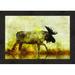 Ashton Wall Décor LLC 'Happy Moose I' Framed Painting Print on Canvas in Black/Brown/Yellow | 29.75 H x 41.75 W x 0.81 D in | Wayfair 6081