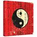 ArtWall 'Yin Yang' by Elena Ray Textual Art on Wrapped Canvas in Black/Red | 10 H x 10 W x 2 D in | Wayfair 0ray044a1010w