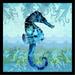 Buy Art For Less 'Waves Seahorse Poster' by Jill Meyer Framed Graphic Art Paper in Black/Blue/Green | 18 H x 18 W x 1 D in | Wayfair