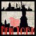 Buy Art For Less "New York Poster' by Jill Meyer Framed Graphic Art Paper in Black/Gray/Red | 24 H x 24 W x 1 D in | Wayfair