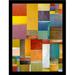 Buy Art For Less 'Strips & Pieces II' by Michelle Calkins Framed Graphic Art Paper in Blue/Red/Yellow | 18.5 H x 22.5 W x 1.25 D in | Wayfair