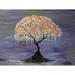 Buy Art For Less Cherry Blossom by Ed Capeau Painting Print on Wrapped Canvas in Indigo/Orange/Red | 18 H x 24 W x 1.5 D in | Wayfair EDC103CM