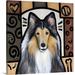 Isabelle & Max™ 'Collie Pop Art' by Evadne Painting Print on Canvas Canvas, Polyester in Black/Brown/Gray | 20 H x 20 W x 1.25 D in | Wayfair