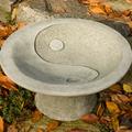 Campania International Yin Yang Pedestal Birdbath Concrete, Copper in Red | 9 H x 17.5 W x 17.5 D in | Wayfair B-110-FN