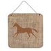 Caroline's Treasures Horse by Denny Knight Graphic Art Plaque in Burlap & Metal in Brown | 6 H x 6 W x 0.02 D in | Wayfair BB1003-BL-BN-DS66