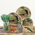 Creative Converting 81 Piece Dino Blast Birthday Paper/Plastic Tableware in Gray/Green/Red | Wayfair DTC5012C2A