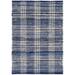 Blue/White 96 x 0.25 in Area Rug - Dash and Albert Rugs Denim Plaid Handmade Flatweave Cotton Denim/Ivory Area Rug Cotton | 96 W x 0.25 D in | Wayfair