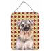 Caroline's Treasures Fall Leaves Schnauzer by Denny Knight Graphic Art Plaque Metal in Brown/Gray/Red | 16 H x 12 W x 0.02 D in | Wayfair