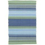 Blue/Green 48 x 0.13 in Indoor/Outdoor Area Rug - Dash and Albert Rugs Fiesta Stripped Indoor/Outdoor Area Rug | 48 W x 0.13 D in | Wayfair