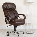 Flash Furniture Molly Big & Tall LeatherSoft Executive Swivel Ergonomic Office Chair Upholstered/Metal in Black/Brown | Wayfair GO-2092M-1-BN-GG