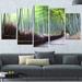 Design Art 'Kyoto Bamboo Forest Pathway' 5 Piece Photographic Print on Wrapped Canvas Set Canvas in Brown/Green | 32 H x 60 W x 1 D in | Wayfair