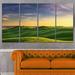 Design Art 'Green Rural Rolling Hills Tuscany' 4 Piece Photographic Print Multi-Piece on Wrapped Canvas in Green/Indigo | Wayfair PT11393-271