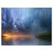 Design Art Dense Clouds Over Lake - Wrapped Canvas Graphic Art Print Canvas in Blue | 12 H x 20 W x 1 D in | Wayfair PT9698-20-12