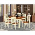 Darby Home Co Bellar 7 Piece Butterfly Leaf Rubberwood Solid Wood Dining Set Wood in White | 30 H in | Wayfair DABY5571 39638887