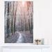Design Art Misty Trail in Autumn Forest - 3 Piece Wall Art on Wrapped Canvas Set Canvas in Gray/Green | 28 H x 36 W x 1 D in | Wayfair PT9084-3PV