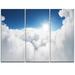 Design Art Sky & Sun over Clouds - 3 Piece Graphic Art on Wrapped Canvas Set Canvas in Blue | 28 H x 36 W x 1 D in | Wayfair PT10944-3P