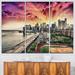 Design Art FDR Drive & Manhattan Skyline - 3 Piece Graphic Art on Wrapped Canvas Set Canvas in Gray | 28 H x 36 W x 1 D in | Wayfair PT7555-3P