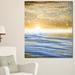 Design Art 'Sunset Over the Sea w/ Snow' Graphic Art on Wrapped Canvas in Blue | 20 H x 12 W x 1 D in | Wayfair PT9694-12-20