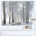 Design Art 'Winter Rural Road in the Morning' 3 Piece Photographic Print on Wrapped Canvas Set Canvas in Green/White | 28 H x 36 W x 1 D in | Wayfair