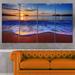 Design Art ' Waves on Sandy Beach' 4 Piece Photographic Print on Wrapped Canvas Set Canvas in Blue | 28 H x 48 W x 1 D in | Wayfair PT14650-271