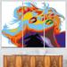 Design Art Blonde Girl Art - 3 Piece Graphic Art on Wrapped Canvas Set Canvas in Blue/Indigo | 28 H x 36 W x 1 D in | Wayfair PT6257-3P