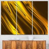 Design Art Liquid Gold Design - 3 Piece Graphic Art on Wrapped Canvas Set Canvas in Yellow | 28 H x 36 W x 1 D in | Wayfair PT8418-3P