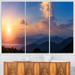 Design Art Dark Cloudy Sky Above Mountains - 3 Piece Graphic Art on Wrapped Canvas Set Canvas in Blue | 28 H x 36 W x 1 D in | Wayfair PT9632-3P