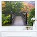 Design Art 'Wood Bridge at Japanese Garden In Fall' 3 Piece Photographic Print on Wrapped Canvas Set Canvas in Green | 28 H x 36 W x 1 D in | Wayfair