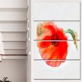 Design Art 'Large Red Poppy on White Back' 4 Piece Painting Print on Wrapped Canvas Set Canvas in Red/White | 48 H x 28 W x 1 D in | Wayfair