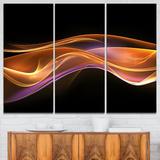 Design Art 3D Gold Wave Design - 3 Piece Graphic Art on Wrapped Canvas Set Canvas in Pink | 28 H x 36 W x 1 D in | Wayfair PT8224-3P