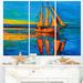 Design Art Sailing - 3 Piece Painting Print on Wrapped Canvas Set Canvas in Brown | 28 H x 36 W x 1 D in | Wayfair PT7623-3P