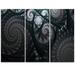 Design Art Dark Spiral Fractal Flower Digital Art - 3 Piece Graphic Art on Wrapped Canvas Set Canvas in Black/Green | 28 H x 36 W x 1 D in | Wayfair