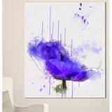 Design Art 'Bright Anemone Watercolor' Painting Print on Wrapped Canvas in Blue | 20 H x 12 W x 1 D in | Wayfair PT13761-12-20