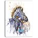 Design Art 'Zebra Family Illustration Watercolor' Painting Print on Wrapped Canvas in Blue | 20 H x 12 W x 1 D in | Wayfair PT13257-12-20