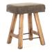 Zentique Navarre Stool Faux Leather/Wood/Upholstered/Leather in Brown/Gray/Green | 21.5 H x 18.5 W x 12 D in | Wayfair ZVD002