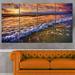 Design Art 'Beautiful Sunset w/ Waters' 4 Piece Photographic Print on Wrapped Canvas Set Canvas in White | 28 H x 48 W x 1 D in | Wayfair