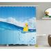 East Urban Home Rubber Duck Swimming in Pool Shower Curtain + Hooks Polyester | 75 H x 69 W in | Wayfair EABN1208 39404446