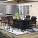 Sol 72 Outdoor™ Harland Rectangular 8 - Person 84" Long Power Coated Aluminum Dining Set Metal in Brown | Wayfair 4A0E1E92BC9B49CB83CC370DBF027F99