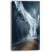 East Urban Home 'Waves over the Parted Sea Path' Photographic Print on Canvas Metal in Blue | 32 H x 16 W x 1 D in | Wayfair EAAE8385 39321286