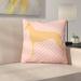 East Urban Home Pharaoh Hound Square Indoor/Outdoor Throw Pillow Polyester/Polyfill blend in Pink | 18 H x 18 W x 3 D in | Wayfair