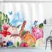 East Urban Home Tropical Dessert & Flower Art Single Shower Curtain Polyester | 84 H x 69 W in | Wayfair EABN1148 39404240