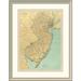 East Urban Home 'New Jersey State Map, 1888' Framed Print Paper in Brown | 38 H x 30 W x 1.5 D in | Wayfair EASN4362 39508323