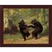 East Urban Home 'Dancing Bears' Framed Oil Painting Print Paper in Black/Green | 1 D in | Wayfair EASN6804 39516180