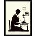 East Urban Home 'Homemaker Makes a Phone Call' Framed Graphic Art Print Paper in Black | 16 H x 12 W x 1 D in | Wayfair EASN8810 39526371