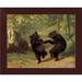 East Urban Home 'Dancing Bears' Framed Oil Painting Print Paper in Black/Green | 1 D in | Wayfair EASN6801 39516177