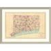 East Urban Home 'State of Connecticut, 1893' Framed Print Paper in Blue/Pink | 31 H x 44 W x 1.5 D in | Wayfair EASN4330 39508209